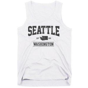 Seattle Washington Est. 1851 State Map Souvenir Gift Tank Top