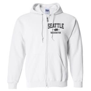 Seattle Washington Est. 1851 State Map Souvenir Gift Full Zip Hoodie