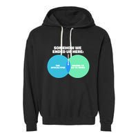 Somehow We Ended Up Here Between Apocalypse & Having To Work Garment-Dyed Fleece Hoodie