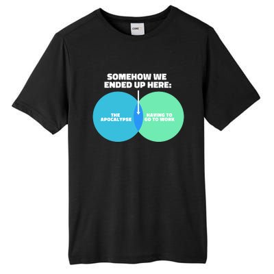 Somehow We Ended Up Here Between Apocalypse & Having To Work Tall Fusion ChromaSoft Performance T-Shirt