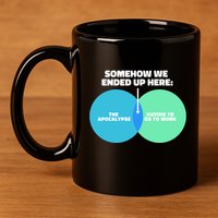 Somehow We Ended Up Here Between Apocalypse & Having To Work 11oz C Handle Ceramic Mug