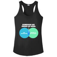 Somehow We Ended Up Here Between Apocalypse & Having To Work Ladies PosiCharge Competitor Racerback Tank