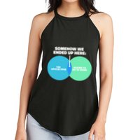 Somehow We Ended Up Here Between Apocalypse & Having To Work Women's Perfect Tri Rocker Tank