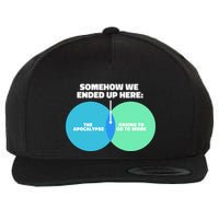 Somehow We Ended Up Here Between Apocalypse & Having To Work Wool Snapback Cap