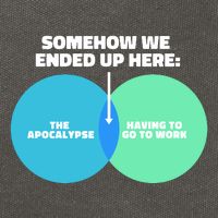 Somehow We Ended Up Here Between Apocalypse & Having To Work Cotton Canvas Backpack