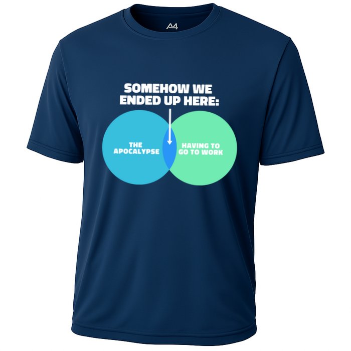 Somehow We Ended Up Here Between Apocalypse & Having To Work Performance Shirt