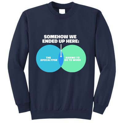 Somehow We Ended Up Here Between Apocalypse & Having To Work Sweatshirt