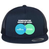 Somehow We Ended Up Here Between Apocalypse & Having To Work Flatbill Hat