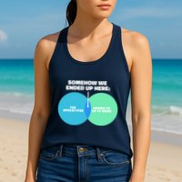 Somehow We Ended Up Here Between Apocalypse & Having To Work Womens Tank Top