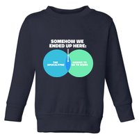 Somehow We Ended Up Here Between Apocalypse & Having To Work Toddler Sweatshirt