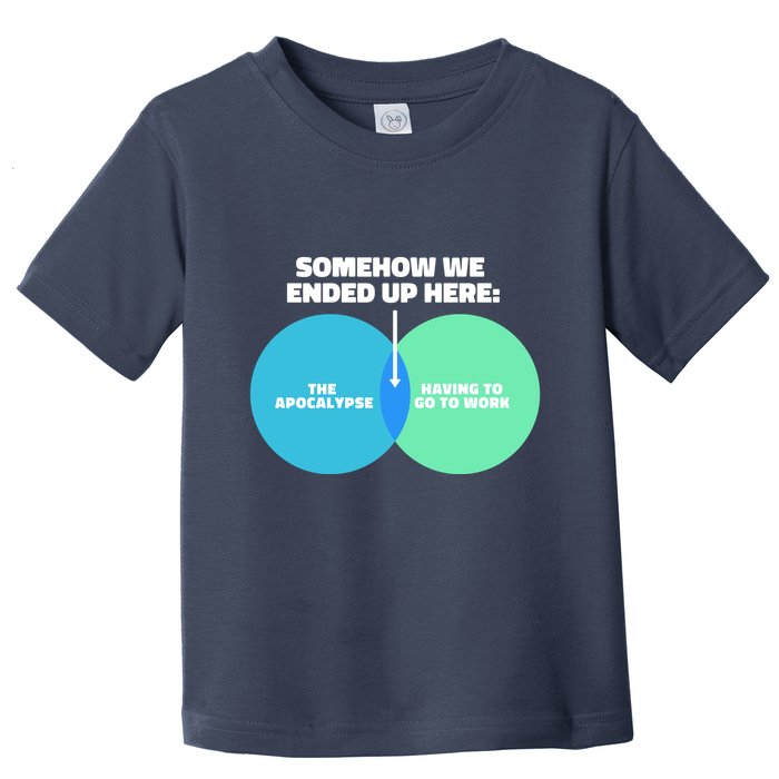 Somehow We Ended Up Here Between Apocalypse & Having To Work Toddler T-Shirt