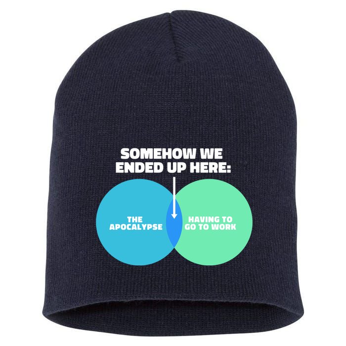 Somehow We Ended Up Here Between Apocalypse & Having To Work Short Acrylic Beanie