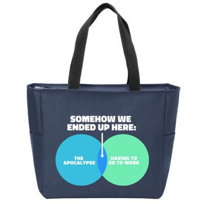Somehow We Ended Up Here Between Apocalypse & Having To Work Zip Tote Bag