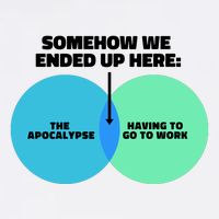 Somehow We Ended Up Here Between Apocalypse & Having To Work Garment-Dyed Sweatshirt