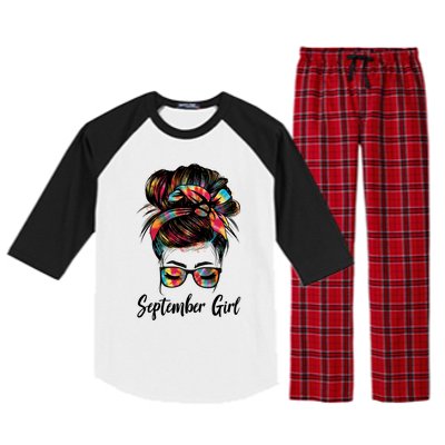 September Wink Eye Face Was Born In September Tie Dye Gift Raglan Sleeve Pajama Set