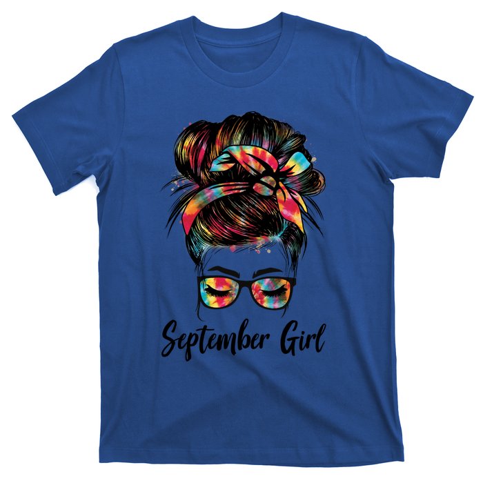 September Wink Eye Face Was Born In September Tie Dye Gift T-Shirt