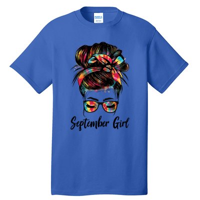 September Wink Eye Face Was Born In September Tie Dye Gift Tall T-Shirt