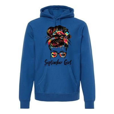 September Wink Eye Face Was Born In September Tie Dye Gift Premium Hoodie