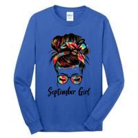 September Wink Eye Face Was Born In September Tie Dye Gift Tall Long Sleeve T-Shirt