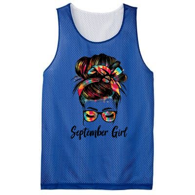 September Wink Eye Face Was Born In September Tie Dye Gift Mesh Reversible Basketball Jersey Tank