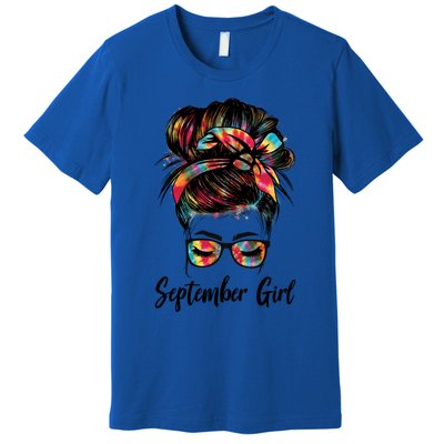 September Wink Eye Face Was Born In September Tie Dye Gift Premium T-Shirt