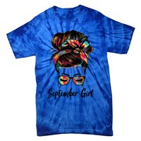 September Wink Eye Face Was Born In September Tie Dye Gift Tie-Dye T-Shirt