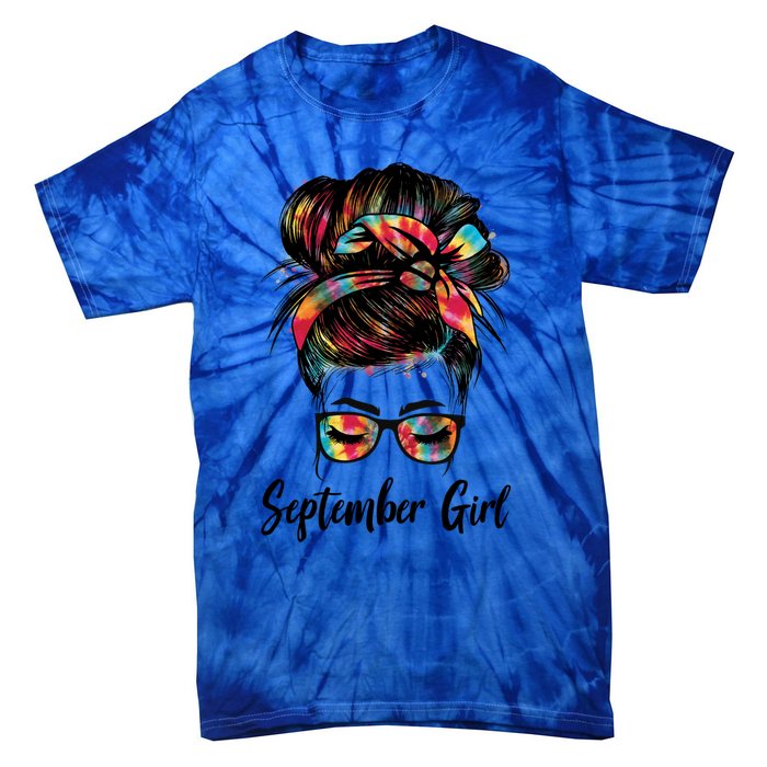 September Wink Eye Face Was Born In September Tie Dye Gift Tie-Dye T-Shirt