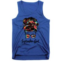 September Wink Eye Face Was Born In September Tie Dye Gift Tank Top