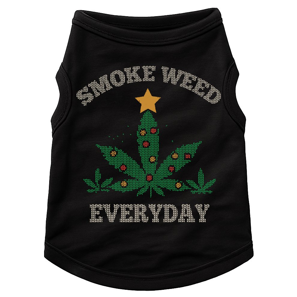Smoke Weed Everyday Christmas Cannabis Weed Doggie Tank