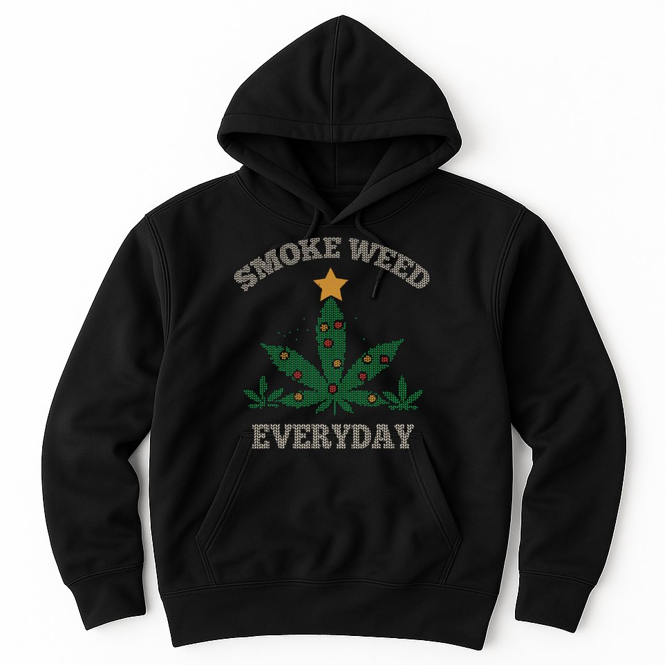 Smoke Weed Everyday Christmas Cannabis Weed Hoodie