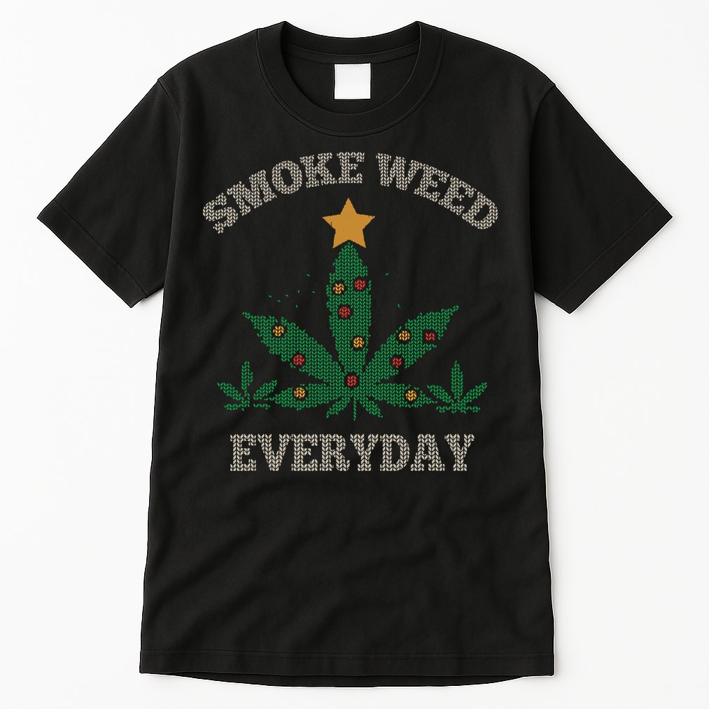 Smoke Weed Everyday Christmas Cannabis Weed Tall T-Shirt