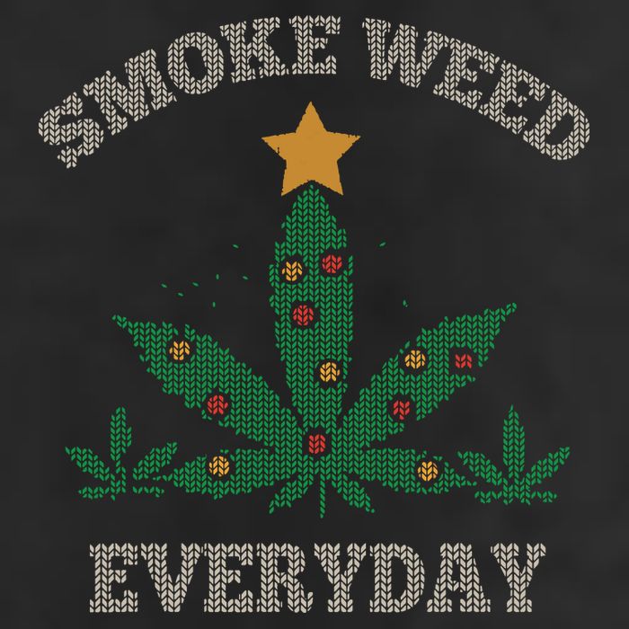 Smoke Weed Everyday Christmas Cannabis Weed Beanie