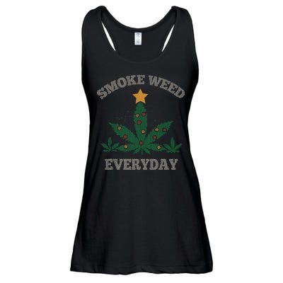 Smoke Weed Everyday Christmas Cannabis Weed Ladies Essential Flowy Tank