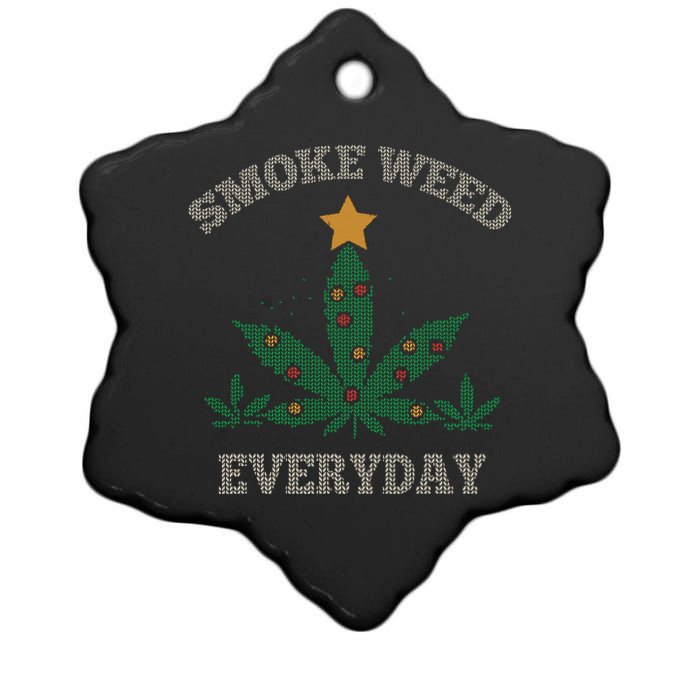 Smoke Weed Everyday Christmas Cannabis Weed Ceramic Star Ornament