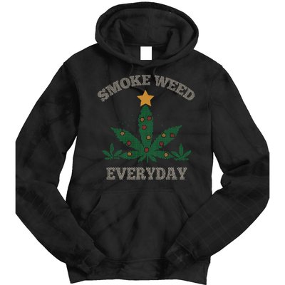 Smoke Weed Everyday Christmas Cannabis Weed Tie Dye Hoodie
