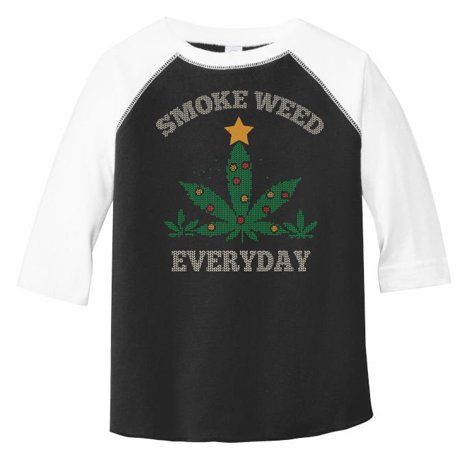 Smoke Weed Everyday Christmas Cannabis Weed Toddler Fine Jersey T-Shirt