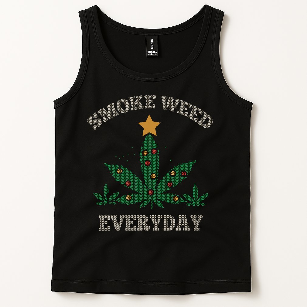 Smoke Weed Everyday Christmas Cannabis Weed Tank Top