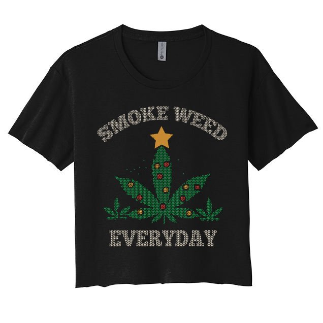 Smoke Weed Everyday Christmas Cannabis Weed Crop Top