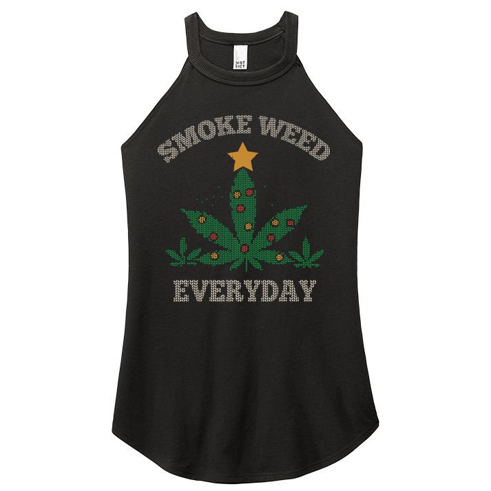 Smoke Weed Everyday Christmas Cannabis Weed Women's Perfect Tri Rocker Tank
