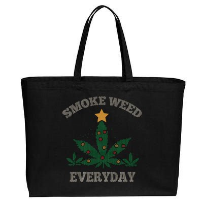 Smoke Weed Everyday Christmas Cannabis Weed Cotton Canvas Jumbo Tote