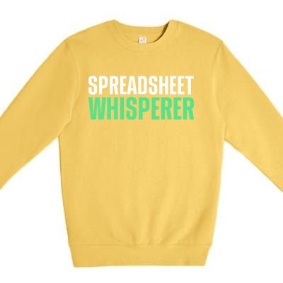 Spreadsheet Whisperer Expert Financial Advisor Gift Premium Crewneck Sweatshirt