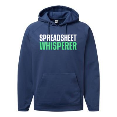 Spreadsheet Whisperer Expert Financial Advisor Gift Performance Fleece Hoodie