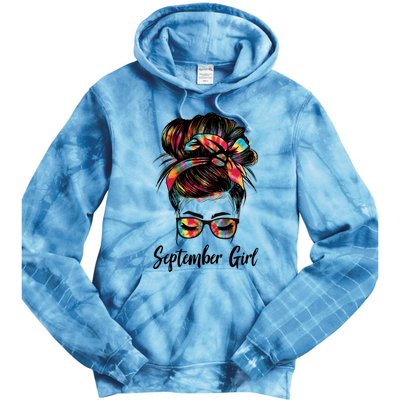 September Wink Eye Face Was Born In September Tie Dye Gift Tie Dye Hoodie