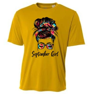 September Wink Eye Face Was Born In September Tie Dye Gift Cooling Performance Crew T-Shirt