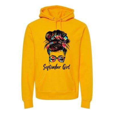 September Wink Eye Face Was Born In September Tie Dye Gift Premium Hoodie