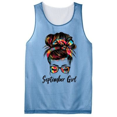 September Wink Eye Face Was Born In September Tie Dye Gift Mesh Reversible Basketball Jersey Tank