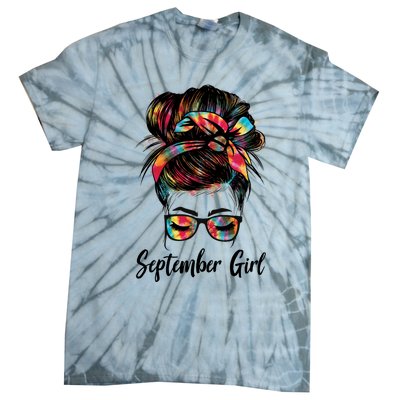 September Wink Eye Face Was Born In September Tie Dye Gift Tie-Dye T-Shirt