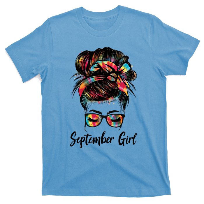 September Wink Eye Face Was Born In September Tie Dye Gift T-Shirt