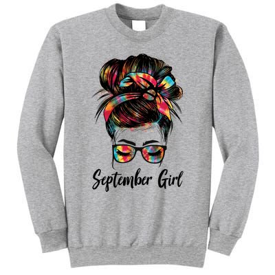 September Wink Eye Face Was Born In September Tie Dye Gift Sweatshirt