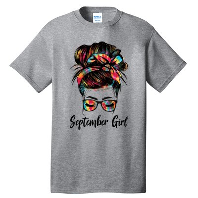 September Wink Eye Face Was Born In September Tie Dye Gift Tall T-Shirt